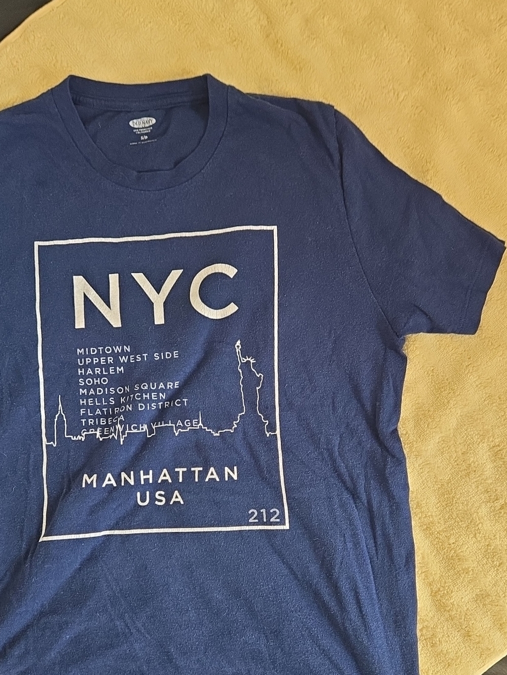 Old Navy Navy Blue NYC Manhattan Graphic Tee with White Print